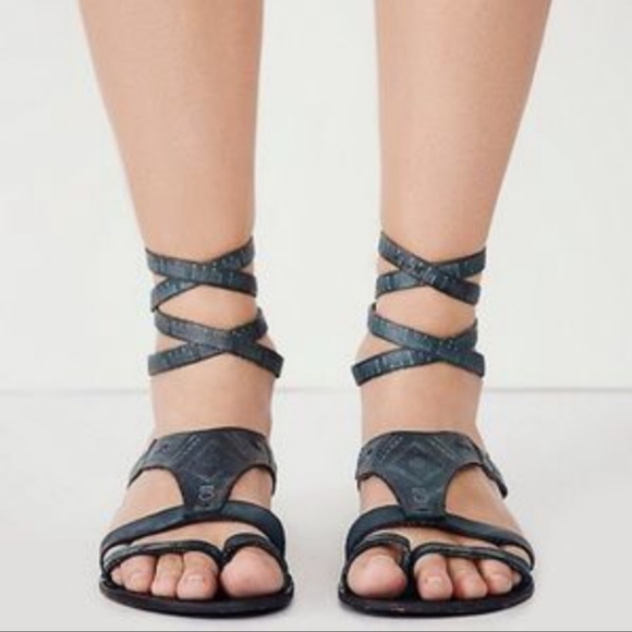 FREE PEOPLE OLIVEIRA WRAP Sandal Black ⚫️ Size 38/8 - Picture 7 of 8